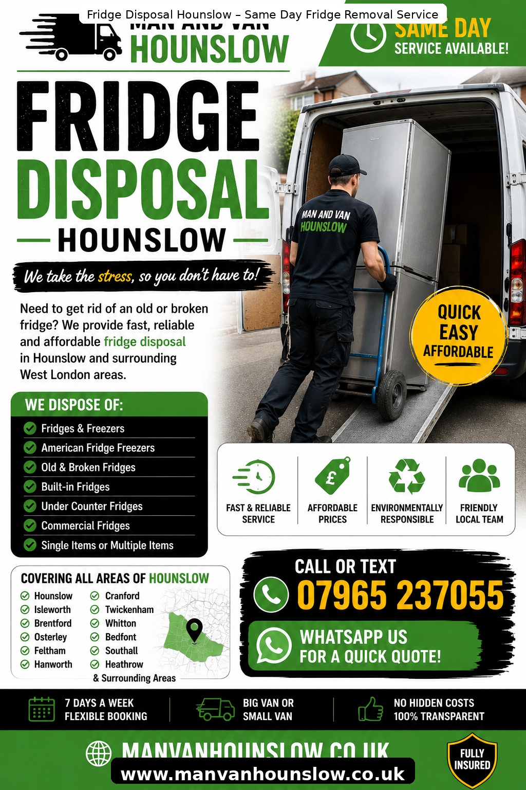 Fridge Disposal Hounslow same day fridge removal service