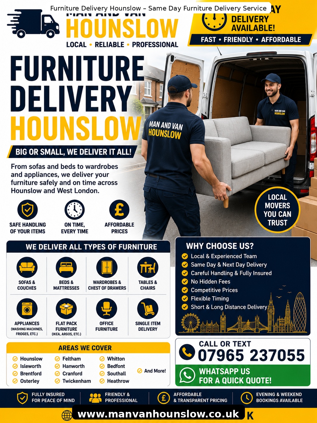 Furniture Delivery Hounslow same day service flyer