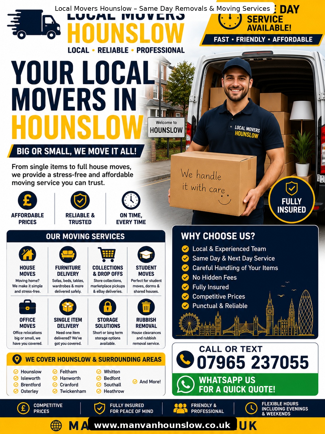 Local Movers Hounslow same day removals service