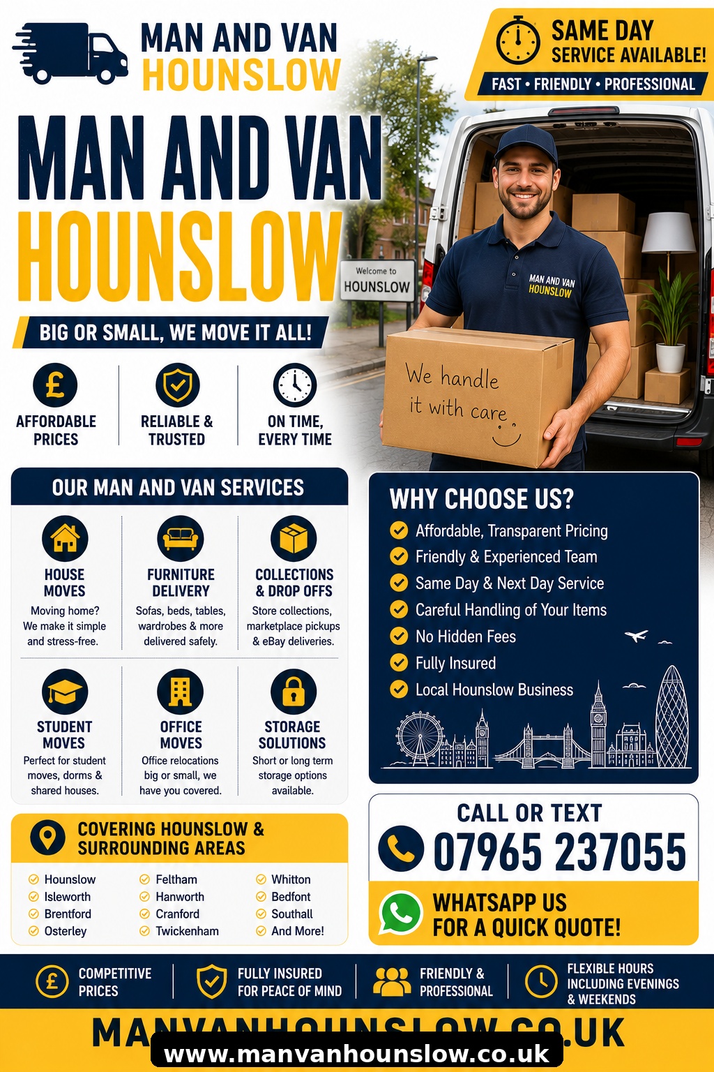 Man and Van Hounslow same day removals service