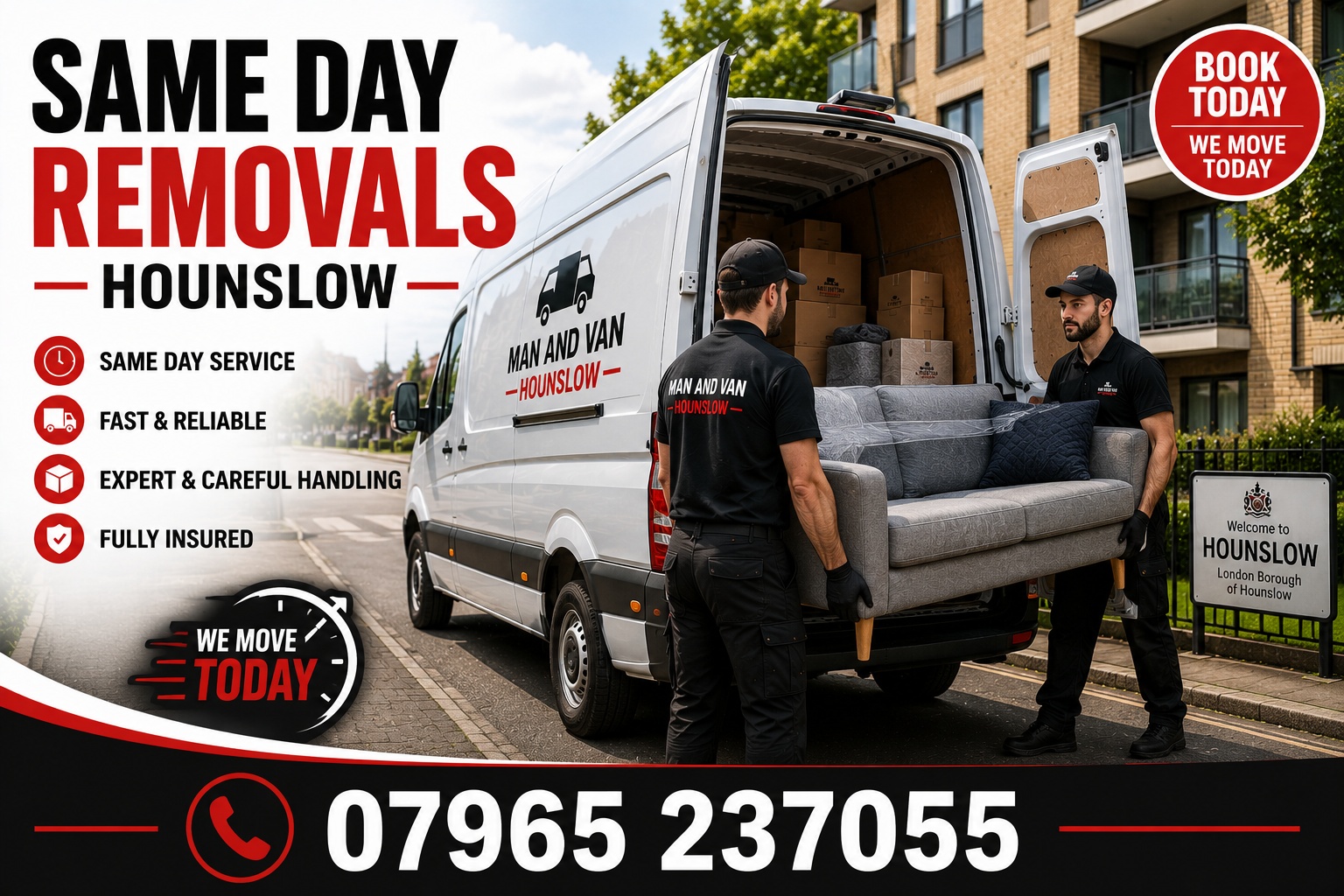 Same day removals service in Hounslow
